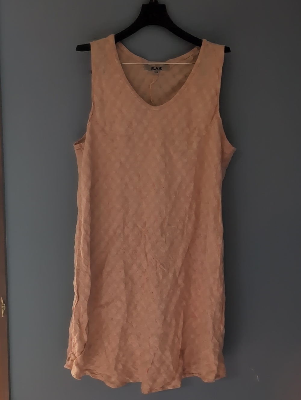 Flax Peach Linen Sleeveless V-Neck Tunic
